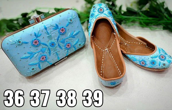 Hand Work Jutti And Clutch Combo Latest Collection